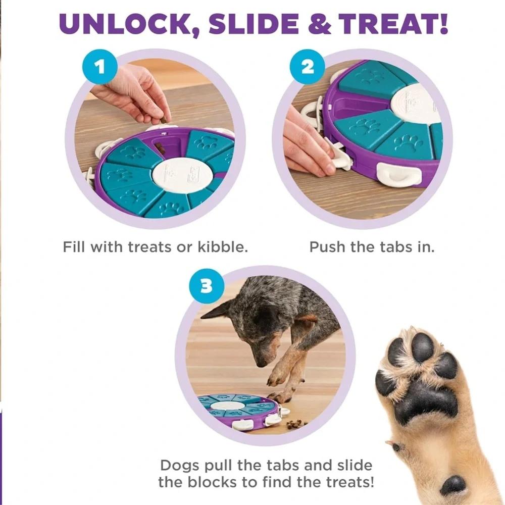Outward Hound Purple and Teal Dog Enrichment Toy